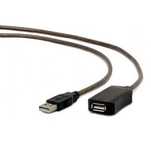 UAE-01-5M Gembird USB 2.0 active extension cable, black color, bulk package, 5m slika 1