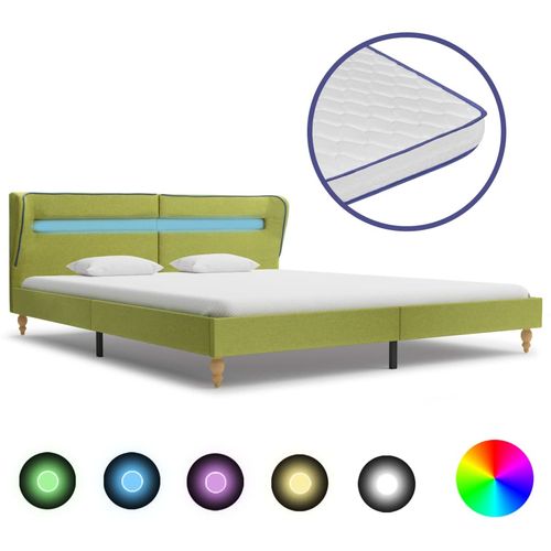 Krevet od tkanine s memorijskim madracem LED zeleni 180x200 cm slika 21