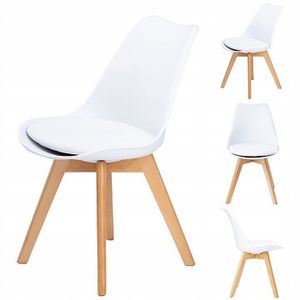 GOODHOME Blagovaonske stolice s eko jastučićima 4 kom - White