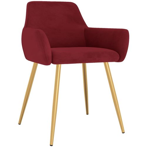 Blagovaonske stolice 2 kom crvena boja vina baršunaste slika 4