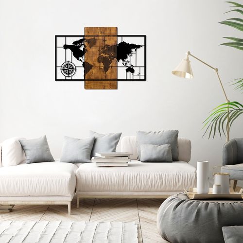 World Map With Compass Walnut
Black Decorative Wooden Wall Accessory slika 5