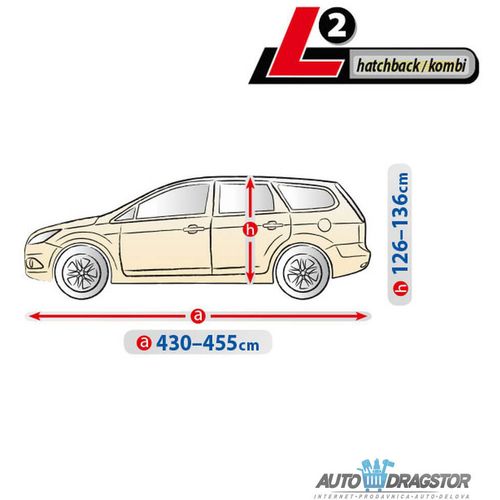 CERADA ZA AUTOMOBIL L2HATCHBACK/KARAVAN,VODOOTPOTNA,OTPORNA NA UV ZRAKE,D 430-455CM,V 126-136CM slika 5