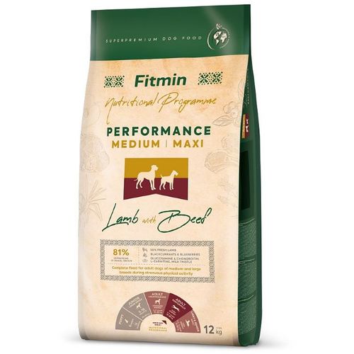 Fitmin Dog Nutritional Programme Performance Medium / Maxi Jagnjetina sa Govedinom 12kg slika 1
