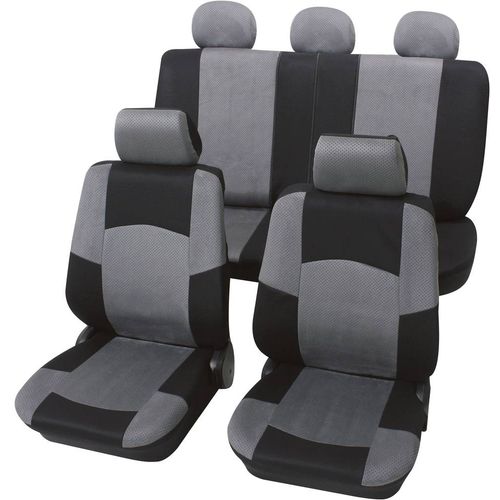 Petex 24274918 Classic navlaka za sjedalo 17-dijelni poliester crna, siva vozačevo sjedalo, sjedalo suvozača, stražnje sjedalo slika 1