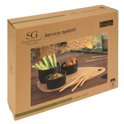 Secret de Gourmet set za predjelo 4 dela porcelan bambus crna 196388B slika 2