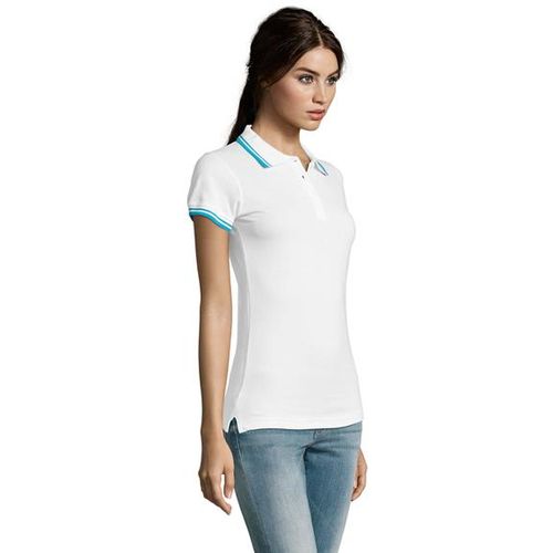 PASADENA WOMEN ženska polo majica sa kratkim rukavima - Bela/aqua, XL  slika 3