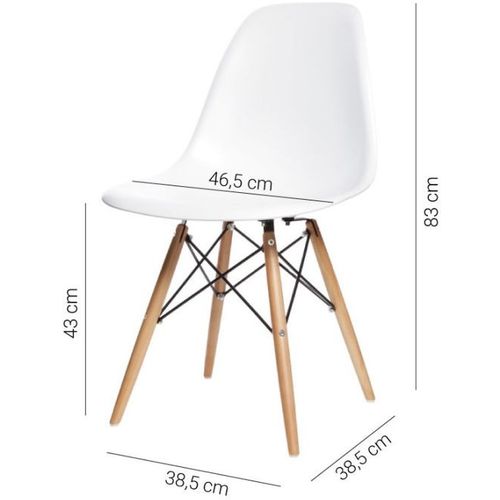 ModernHome Milano set 4 stolice BELA PC-005 WHITE slika 3