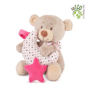 Amek plišana igračka Eco Bear musical toy with star 24 cm - Pink