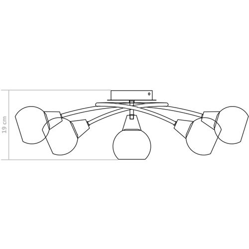 Stropna svjetiljka s keramičkim sjenilima 5 žarulja E14 bijela slika 9
