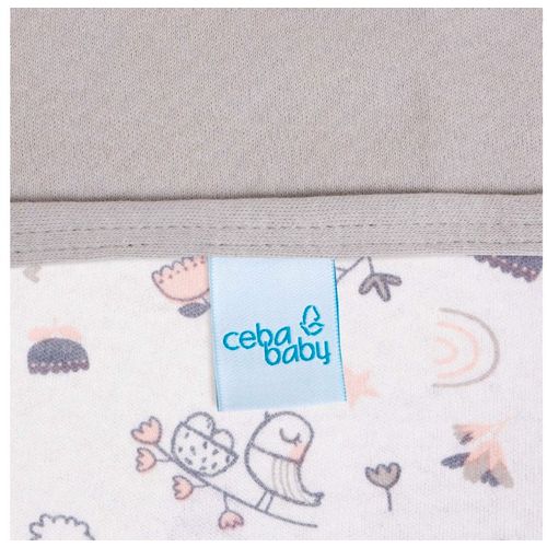 Ceba Baby pokrivač dječji(90x100) Light grey + Bird World slika 2