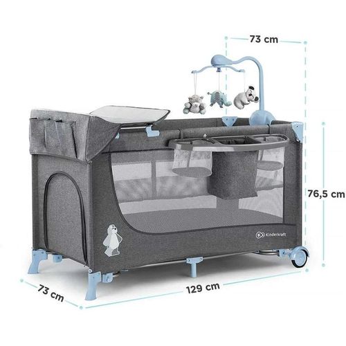 Kinderkraft Putni krevetić JOY sa dodacima - Plavi slika 13