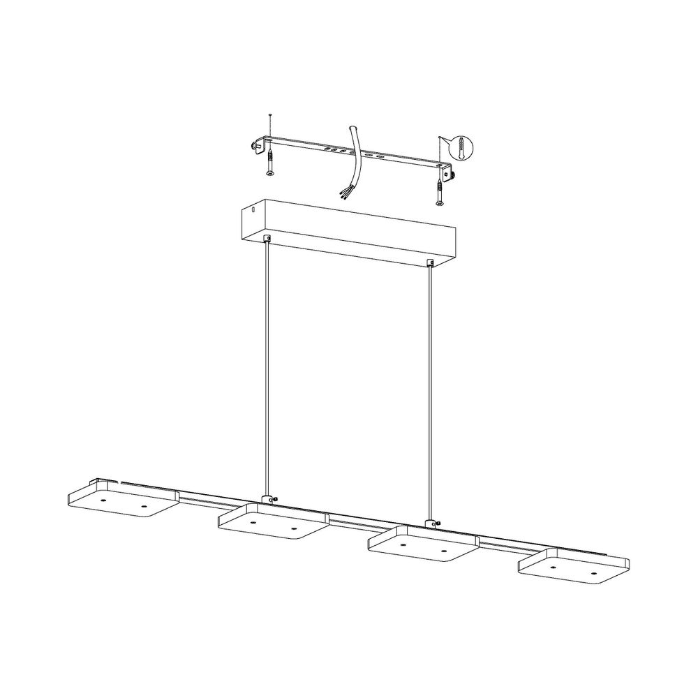 Eglo Cartama visilica/4, led, 4x4,5w, krom/plastika kocke  slika 6