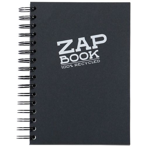 Clairefontaine Zap book A5 80gr 160L, crna boja, spiralni uvez, bjanko, 100% reciklirani papir slika 1