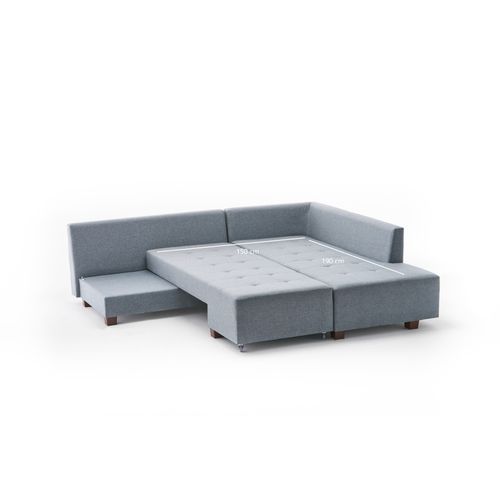 Atelier Del Sofa Manama Corner Sofa Bed Right - Light Blue Light Blue Corner Sofa-Bed slika 7