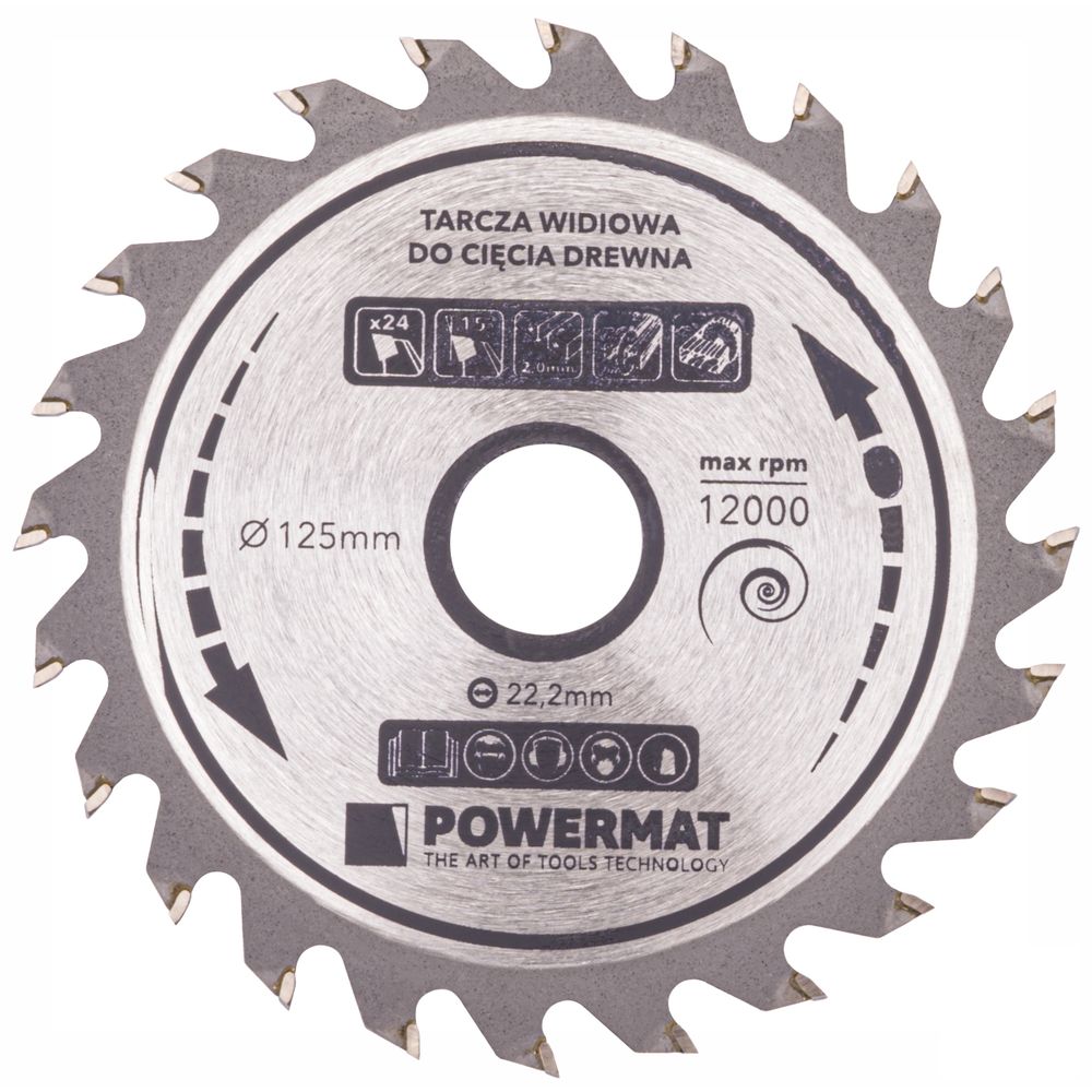 Karbidna lista pile za drvo 125x22.2 24z TDD-125x22.2x24Z slika 6