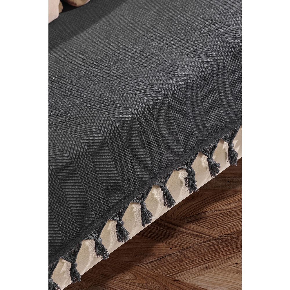 Navlaka za Sofu Woven Cozy - Tamno Siva slika 3