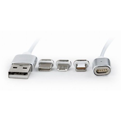 CC-USB2-AMLM31-1M Gembird Magnetic USB charging combo 3-in-1 cable, silver, 1 m slika 2