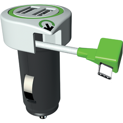 q2power Auto punjač, Dual USB, 3.1A, type C konektor - TRIPLE USB CAR CHARGER C slika 1