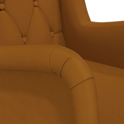 Fotelja s nogama od masivnog drva kaučukovca baršunasta smeđa slika 19