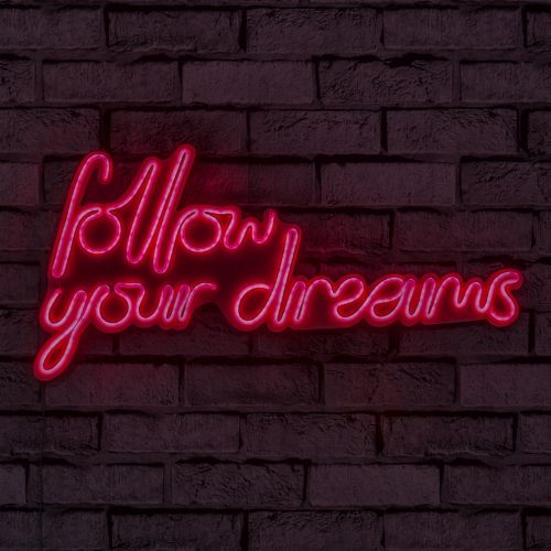 Follow Your Dreams - Crvena Dekorativna Plastična LED Rasveta slika 1