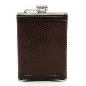 Ploska nehrđajući čelik, vještačka koža, smeđa, 270 ml, model: 913-1091 