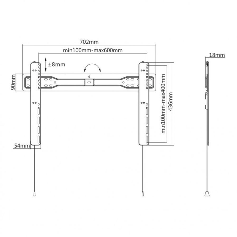 SBOX Zidni stalak PLB-5746F (37-70"/35kg/600x400) slika 5