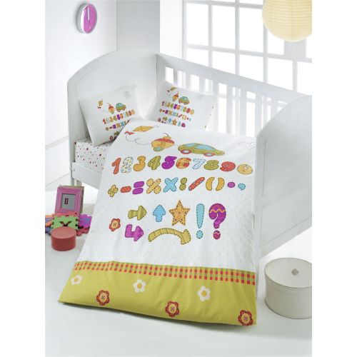 Colourful Cotton Komplet posteljine za bebe od ranforcea Abaküs slika 1