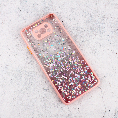 Maska Frame Glitter za Xiaomi Poco X3/X3 NFC roze slika 1