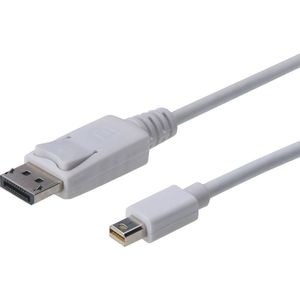 Digitus Mini-DisplayPort / DisplayPort adapterski kabel Mini DisplayPort utikač, DisplayPort utikač 2.00 m bijela AK-340102-020-W  DisplayPort kabel