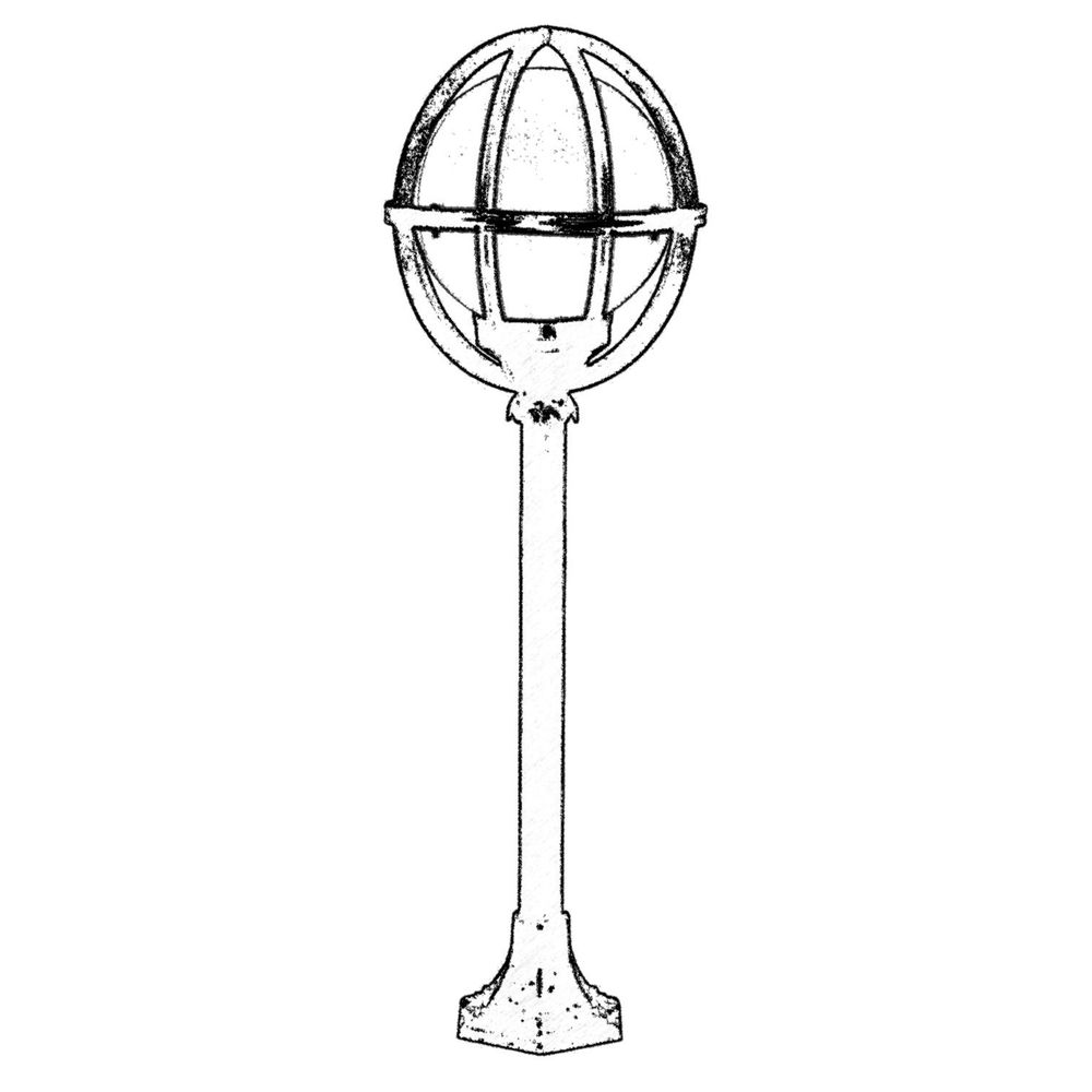 BSU-68080-BSY-M7-BOP Crna i Bijela Vanjska Podna Lampa slika 2