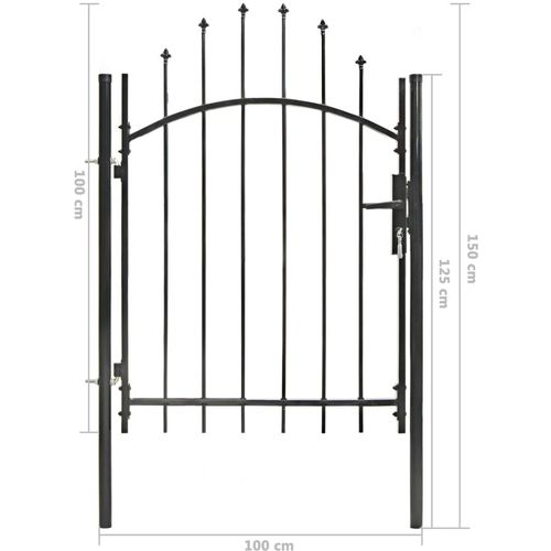 Vrtna vrata za ogradu čelična 1 x 1,5 m crna slika 13