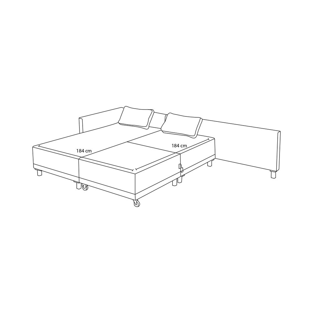 Matris Left - Kamen Crveni Kutni Sofa-Krevet slika 8