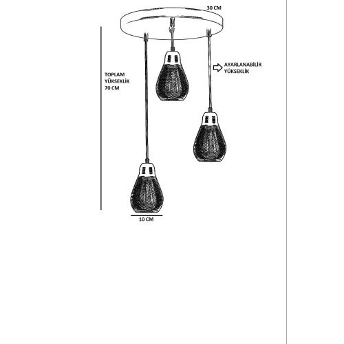 Luster Ampül 8718-3 u crnoj boji slika 3