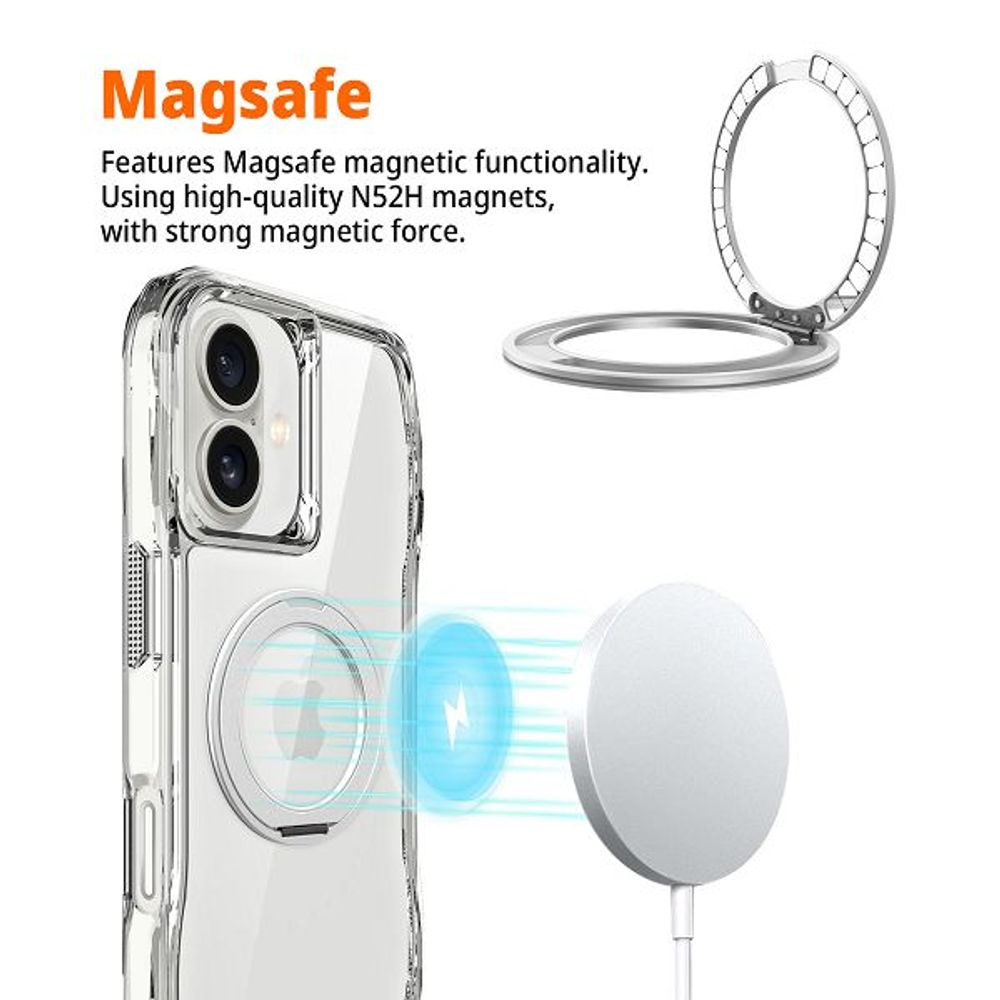 MM TPU IPHONE 17 - DROP-PROOF PURE MAGSAFE KICKSTAND Clear slika 2