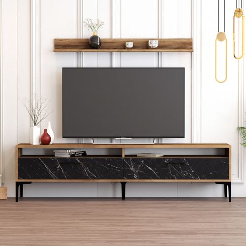 Woody Fashion TV jedinica, Istanbul - Walnut, Black Marble slika 1