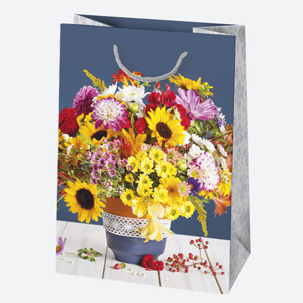 T5OG178 Ukrasna vrećica Cvijeće u vazi 23x32x11cm, Sorto slika 3