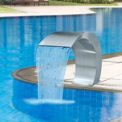 Vrtna fontana s vodopadom za bazen od nehrđajućeg čelika 45x30x60 cm slika 2