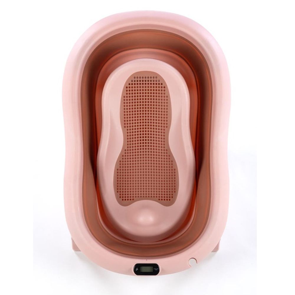 Sklopiva kadica s podlogom i termometrom dark pink slika 4