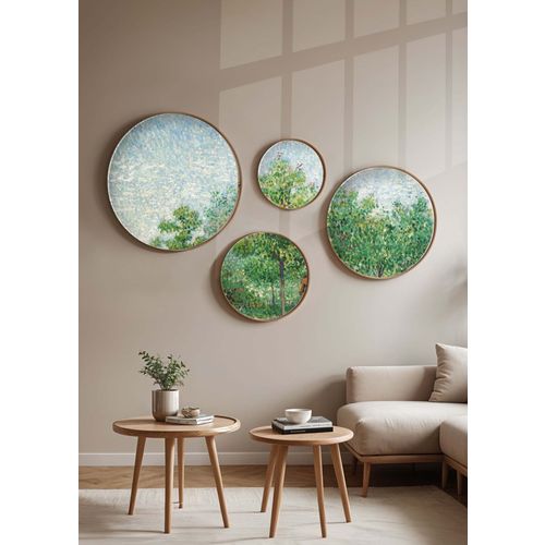 Huhu294 Multicolor Decorative Framed MDF Painting (4 Pieces) slika 1