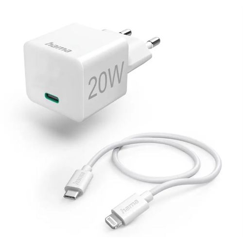 Hama Kućni punjač + USB-C-Lightning kabl, PD, 20W, 3A slika 1