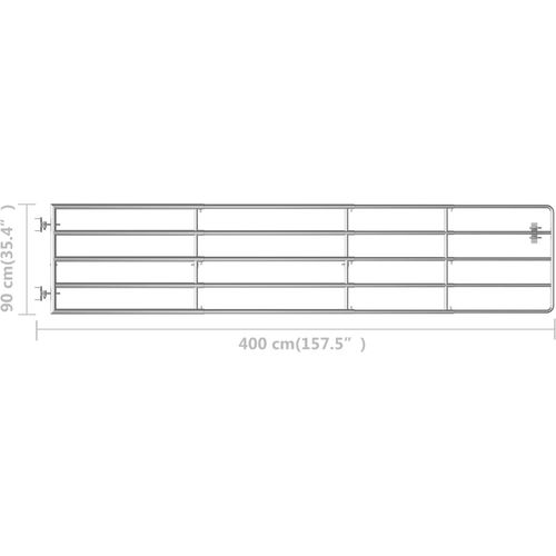 Vrata za polje s 5 šipki čelična (150 - 400) x 90 cm srebrna slika 10