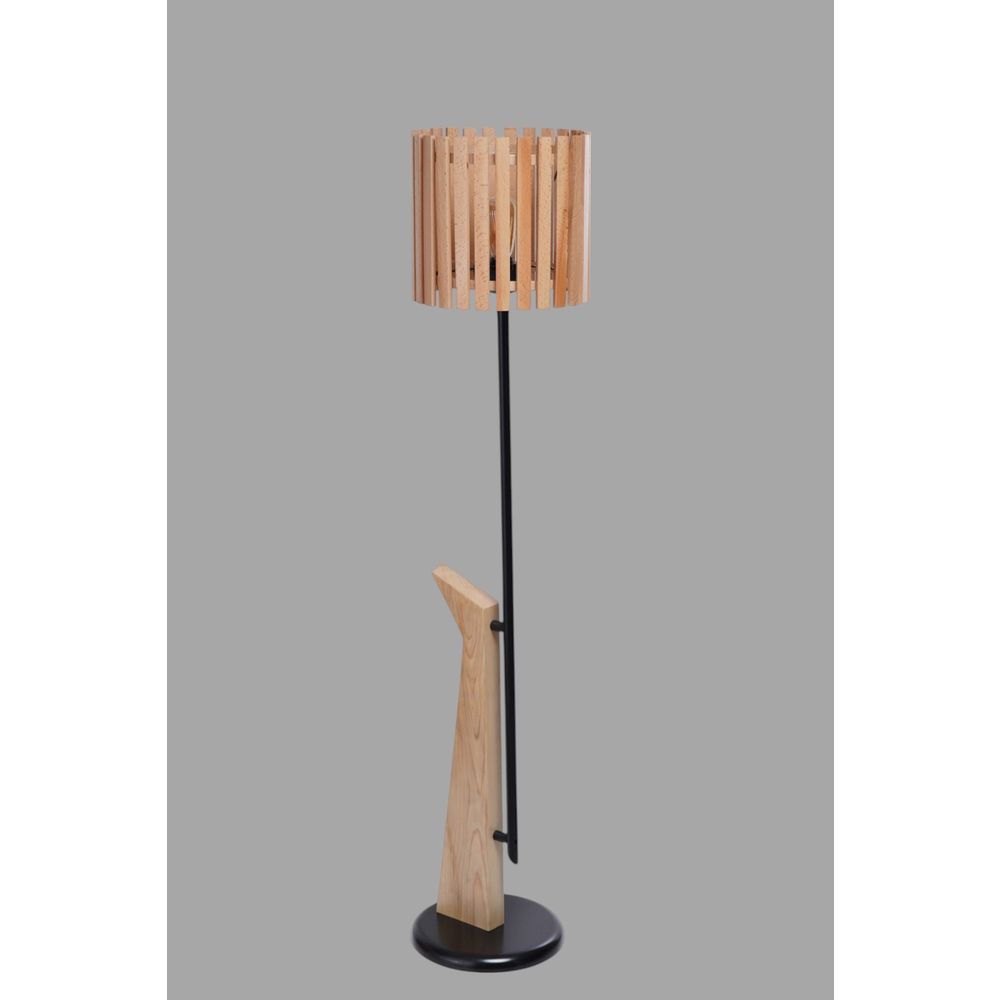 Opviq Podna lampa 678, hrast, crna slika 3