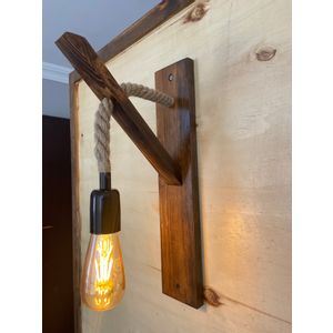 Ahşap Aplik 18 Walnut Wall Lamp