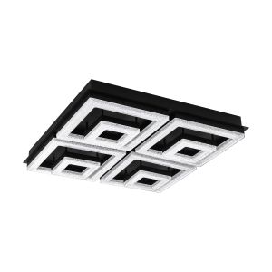 Eglo Fradelo 1 Zidna/Stropna LED Lampa - 12W, 1250lm, Crna/Čelik/Kristal