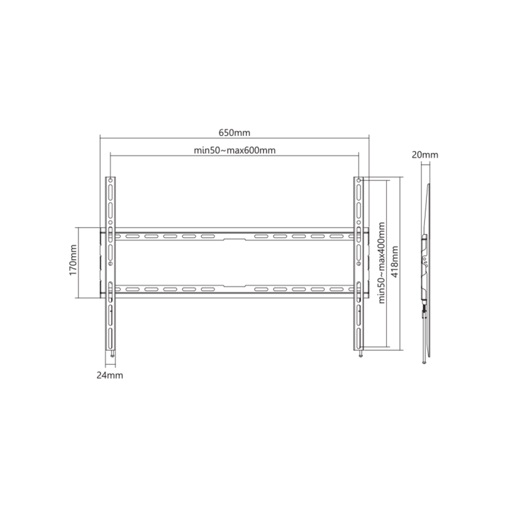 SBOX Zidni stalak PLB-2264F-2 (37-80"/45kg/600x400) slika 4