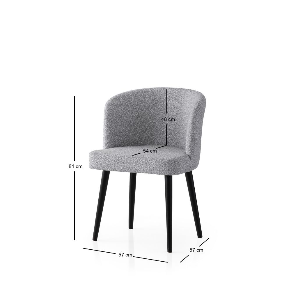 Soft - 4115 V4 Crna i Svijetlo Siva Stolica Set (4 Komada) slika 4