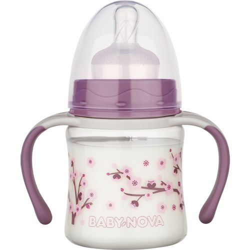 BABY NOVA Flašica za bebu sa ručkom 0m+ 150ml, Ljubičasta slika 1