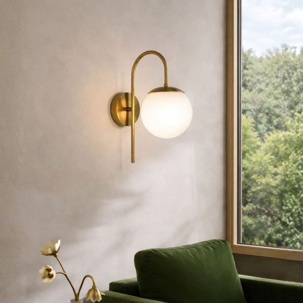 Zidna Lampa 242432 - Zlatna i Bijela slika 1