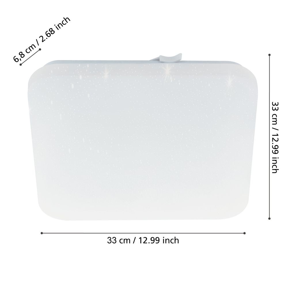 Eglo plafonjera 'Frania-S' LED, 14,6W, IP44, 330x330 mm, bijela/kristal efekt slika 4