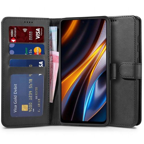 TECH-PROTECT WALLET PREKLOPNA FUTROLA ZA XIAOMI POCO X4 GT CRNA slika 1